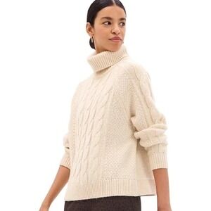 GAP Cable Knit Chunky & Soft Turtleneck Sweater XL Alpaca Blend